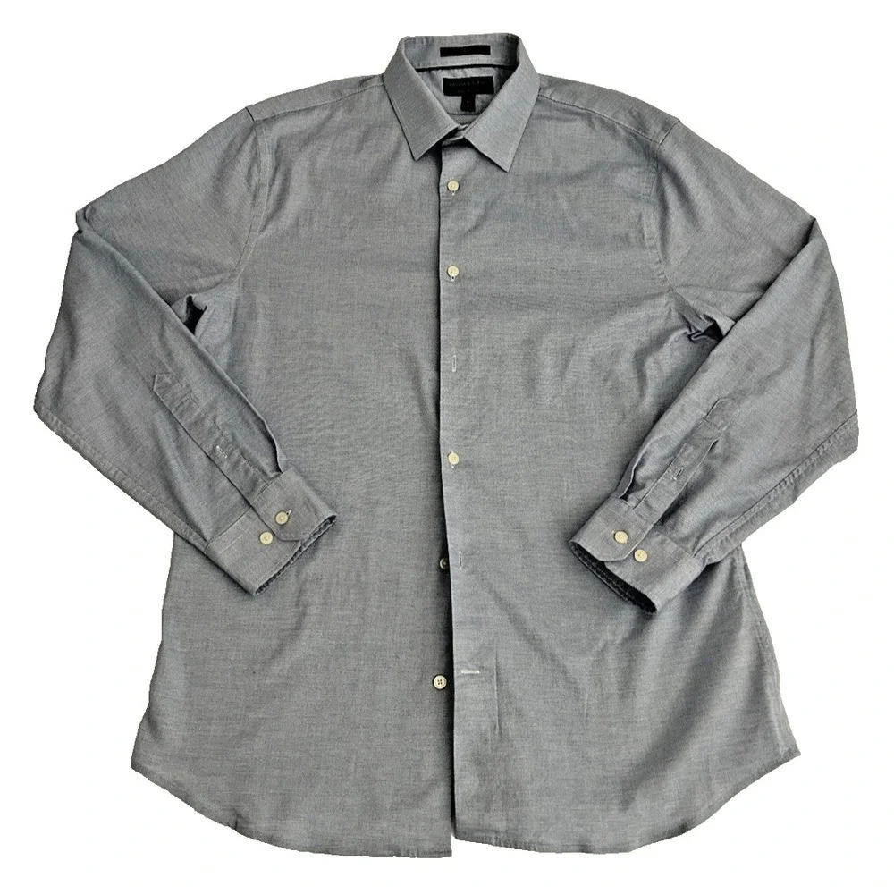 Banana Republic Mens Large Blue Long Sleeve Shirt Slim Fit Business